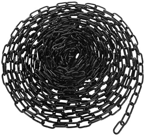 VIDETOL Catena in acciaio inox 304, lunghezza 10 m, maglie resistenti da 3 mm, in acciaio zincato nero saldato, per cancelli di recinzione, porte del garage, catena a battente e serratura di sicurezza