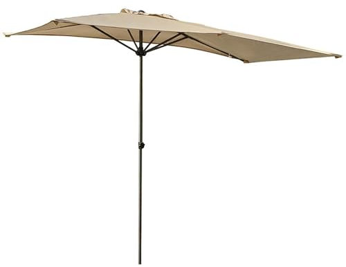 Parasol de Balcon Ø250cm, Demi-Parasol, Parasol de Terrasse Semi-Rectangulaire avec Hauteur Réglable, Poteau en Acier, 5 Baleines, pour Terrasse de Balcon Mural