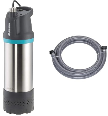 Gardena Tauch-Druckpumpe 6100/5 inox automatic: Automatische Tauchdruckpumpe & Saugschlauch 3,5 M: Robuster Ansaugschlauch Zur Verlängerung Der Sauggarnitur