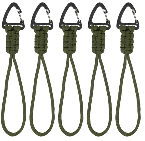 PATIKIL Paracord-Schlüsselanhänger, 5 Stück, Survival-Schlüsselband mit Haken, geeignet für Camping, Wandern, Clip, Rucksack, Werkzeug, Outdoor, Angeln, Schlüsselanhänger, Orange