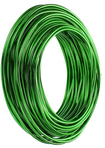 PATIKIL Alambre Bonsái de 4 mm, 1 Rollo Alambre Floral de Aluminio Anodizado, 29 Metros, para Fijar Ramas de Jardinería, Árboles, Formación Bonsai, Verde