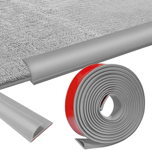 Selbstklebende Randleiste für Teppiche, 8m PVC Übergangsleiste Boden, Übergangsleiste von Teppich zu Holzboden, Übergangsprofil Selbstklebend für Fußmatte, Teppich