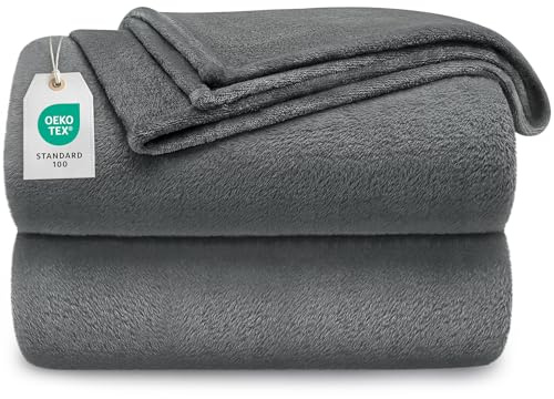 berssen Coperta Plaid - 200 x 230 CM - Grigio Scuro Winter Blanket - Coperta Divano, Morbida, Accogliente, Nessun Odore, Lavabile in Lavatrice, Adatto per l'Autunno e l'Inverno, Antistatico