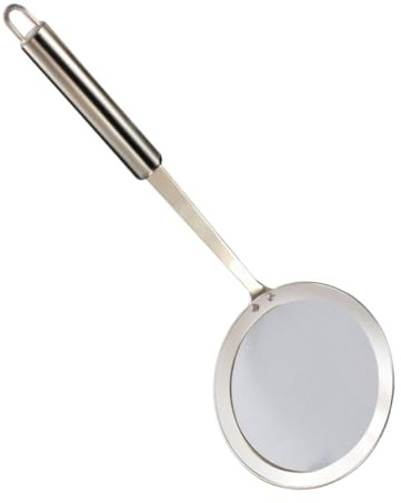 SMASOLO 1pezzi Schiumarola in Acciaio Resistente Con Rete Filtro Fine Per Cucina Utensile Skimmer Per Scolare e Filtrare Alimenti Per Sgrassare e Friggere Accessorio Robusto e Durevole