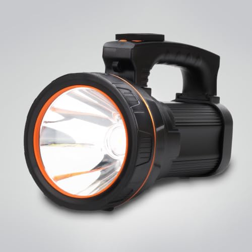 GEPROSMA Taschenlampe LED Aufladbar mit USB C Ladekabel Extrem helle Hohe Lumen, 10000mAh, Akku Handscheinwerfer, mit Griff,Trageriemen,Outdoor Camping