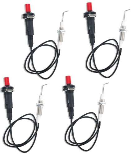 BTFO Kit de 4 Encendedores Piezoeléctricos con Botón Pulsador Propano, con Tornillos Agujas Encendido y Juntas Accesorios Prácticos para Horno Cocina y Chimenea de Gas