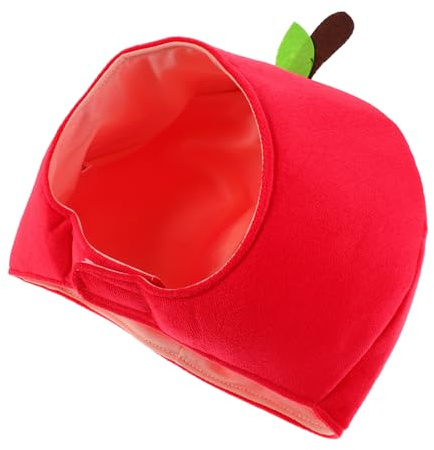 minkissy Funny Apple Hat Fruit Headpiece for Adults Lightweight Breathable Polyester Comfortable Fit Creative Roleplay Costume Party Photo Prop for Men Women