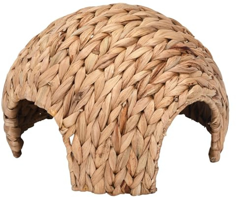 Maison D’ pour Lapin - Refuge en Quenouilles Tissées À La Main, Cachette Naturelle Et Sécurisée pour Rongeurs, Lapins Et Cochons D’Inde, Accessoire De Nidification Et De Mastication Sain | pour U