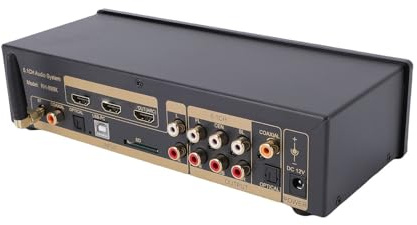 Asixxsix 5.1 Surround Sound Decoder, 192Khz 32Bit 4K HDMI ARC Optical Fiber Coaxial Analog Sound Decoder Separator Converter System with BT5.0 Receiver Support AC3 DTS LPCM HDCD PCM (UK Plug)