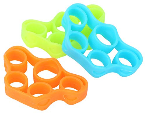 3 Stück Trapez-Finger-Handtrainer, blau, orange, grün, Handgelenk-Unterarm-Griff-Trainingsgürtel
