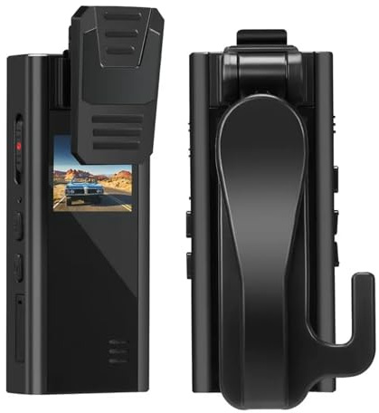 OutFyt A30 Full HD 1080P Fotocamera montata sul corpo Schermo da 1.3 Visione notturna Rilevazione del movimento Clip Mini videocamera Registrazione Webcam,Serie Guardia(4K＋WIFI＋GPS)