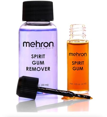 Mehron Makeup Spirit Gum & Remover Combo Kit | Spirit Gum Adhesive and Remover | Professional Cosmetic Glue for Face, Skin, & Body | Made in the USA