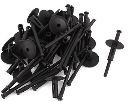 sourcing map Rivets en Plastique Noir 30 Pièces pour Voiture 6mm | Fixation Rapide Et Permanente, Pour Aile, Bouclier, Porte, Autre Surface, Non-OEM