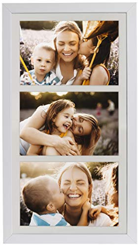 BD ART 23 x 50 cm Marcos de Fotos Multiple con paspartu per 3 foto 13 x 18 cm, Blanco