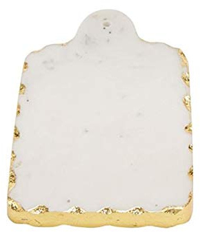 Mud Pie Rectangular Gold Marble Board, 7.50 x 4.50