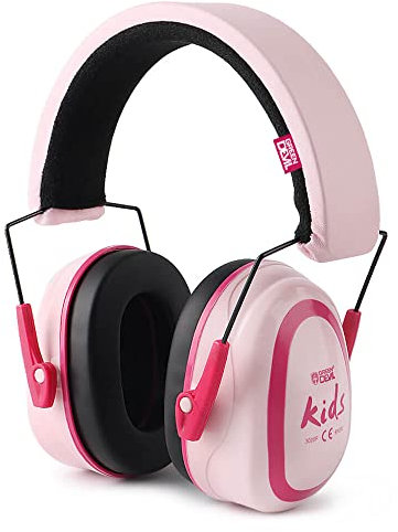 GREEN DEVIL Kids/Toddler Ear Protection Safety Ear Muffs Design For Age 3-16 Noise Cancelling Headphones SNR 27.4dB Kids Hearing Protection Earmuffs Sensory Headphones for Autism Kids (Pink)