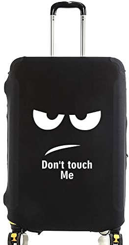 White Picture Printed Design Travel Trolley Case Cover Protector Washable Suitcase Cover Luggage Storage Covers for 18-28 Inch Luggage Cover (L (26-28 inch Luggage), Don’t Touch Me)