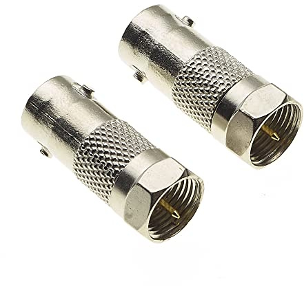 Adattatore Spina F BNC - Kit 2 Pezzi - Connettore Maschio Femmina Cavo Coassiale Scanner CCTV Applicazioni Video Antenna Radio