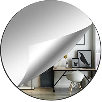 DARENYI Espejo de Pared Redondo 30cm Espejos Adhesivos Removibles Acrílico Espejo para Armarios Sala de Estar, Baño, Dormitorio | Espejo grande de pared espejo redondo de 2 mm sin marco, espejo acrílico para baño, salón, dormitorio