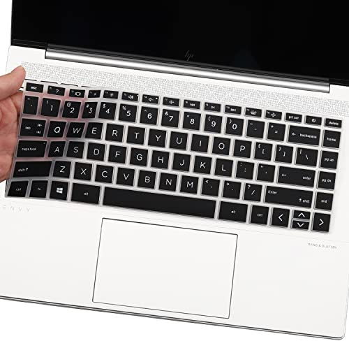 Silicone Keyboard Cover Skin for New 14 HP Laptop/HP Pavilion x360 14m-dy 14m-dw 14-dv 14-ed 14-ek0033dx 14-ek0013dx 14t-dy100/dy000 14t-dw100 14m-dy0113dx/dy1033dx 14m-dw1023dx 14-ec1000, Black