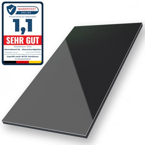 Aluverbund 24 Aluverbundplatte, Aluminium Platte, 3mm dick, Anthrazit/RAL7016, 50x80cm