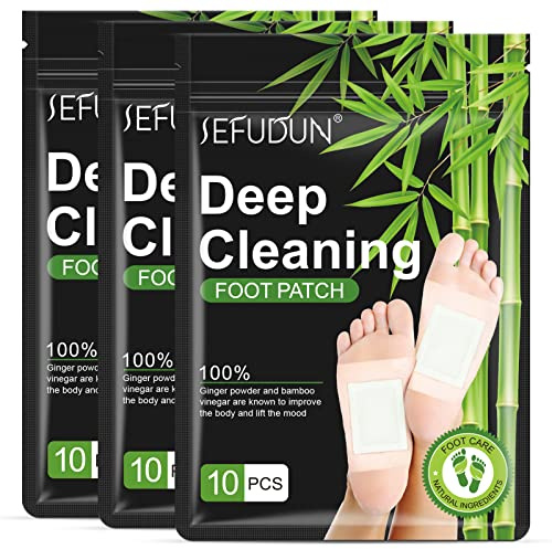 30PCS Deep Cleansing Foot Pads, Adhesive Sheets for Foot and Body Care Better, Natural Ginger Powder Bamboo Vinegar Foot Patches