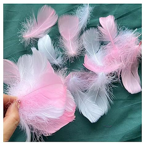Yurosiay 100 Stück Bunt Federn Natürliche Federn Handwerk Gänsefeder Bunt Federn Deko Federn zum Basteln Flaumfedern Bastelfedern Deko für DIY Ohrring Kopfschmuck Traumfänger 6-12cm Bunt