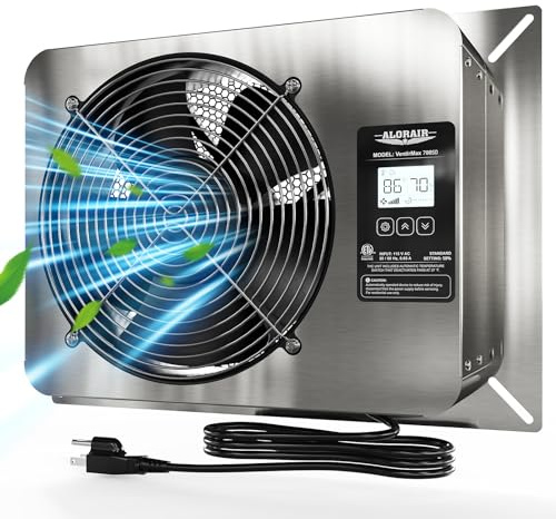 ALORAIR 780 CFM Crawlspace Ventilator Fan with Humidistat, Stainless Steel Exhaust Vent Fans with Digital Display, Timing Cycle, Freeze Protection Thermostat, for Basement, Garage, Attic, Grow Tent