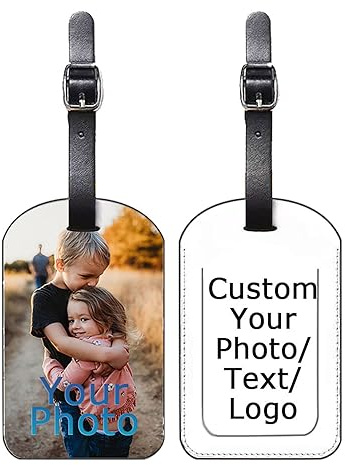 Individuelle Gepäckanhänger, personalisierte Reiseausrüstungsanhänger – individueller Text, Bild, Logo – ideal für Rucksäcke, Koffer und Reisetaschen (personalisierbar)