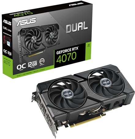 ASUS Dual GeForce RTX™ 4070 EVO OC Edition 12GB GDDR6X is Designed for Broad Compatibility, with a 2.5-Slot Design, Axial-tech Fan Design, 0dB Technology, Auto-Extreme Technology, and More