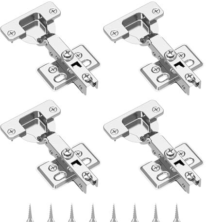Meisax 4 Stück Schrankscharnier, 105°Eckanschlag Softclose Topfscharniere, Möbelscharniere Türscharnier mit Integriertem Dämpfer und Schrauben, Scharniere für Schranktüren Kleiderschrank