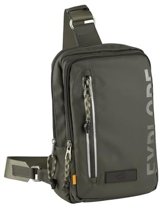 camel active Explore Herren Schultertasche Sling Bag Rucksack, 5 L Khaki Grün Grün