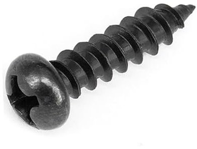 MOOPW Round Head Wood Screws Carbon Steel Iron Black Self Tapping Screws Cross Pan Head Pointed Tail Drilling Screws M4 x 50mm 50 Pcs