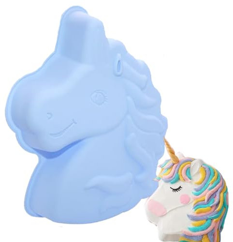 Bukezudang Silikonformen Einhorn Backform, Einhorn Backform Silikon, Unicorn Kuchenform, 3d Kuchenbackform, Pferd Silikonform, Geeignet Für Geburtstage, Mottopartys Schokolade, Brot, Pudding, Dessert