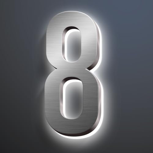 Numéros de Maison Lumineux À LED, Numéro D'adresse de Maison Rétroéclairé Par LED, Look Moderne Haut de Gamme Numéros de Maison Éclairés Numéros D'adresse Modernes Éclairés Pour extérieur