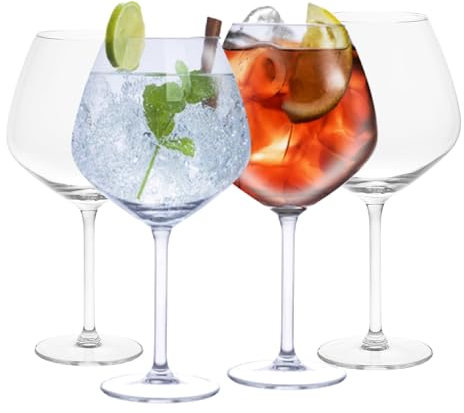 alpina Bicchieri da gin grandi, 730 ml, set di 4 bicchieri da gin tonic, in stile Copa, per cocktail e cocktail G&T, regalo per feste, casa, bar, pub, ristoranti, bicchieri da stelo