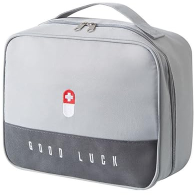 Erste Hilfe Tasche, Reiseapotheke Tasche, Wasserdichte Notfalltasche Leer Medikamententasche, Erste Hilfe Set Outdoor, Medizintasche, Tragbar Reiseapotheke für Reisen Home Büro(Grau)