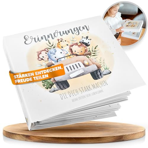 LITLHERO® Erinnerungsbuch Baby | Liebevoll & durchdacht designt | Babyalbum mit extra Kapitel - Mein erstes Jahr | Babybuch | Babytagebuch & Erinnerungsalbum | Geschenk zur Geburt mit Geschenkbox