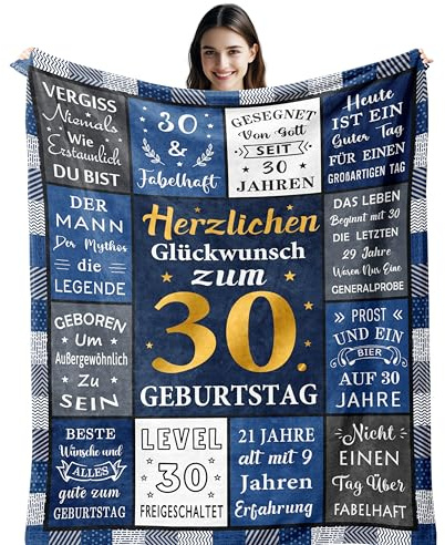 Vegas 30 Geburtstag Männer, Geschenk 30 Geburtstag Mann, 30. Geburtstag Männer, Deko 30 Geburtstag Mann Decke 150X130CM