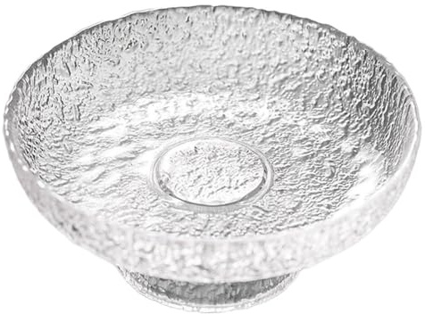 SECFOU Plateau à Fruits en Verre Martelé Blanc, 1 Pièce, Style Européen