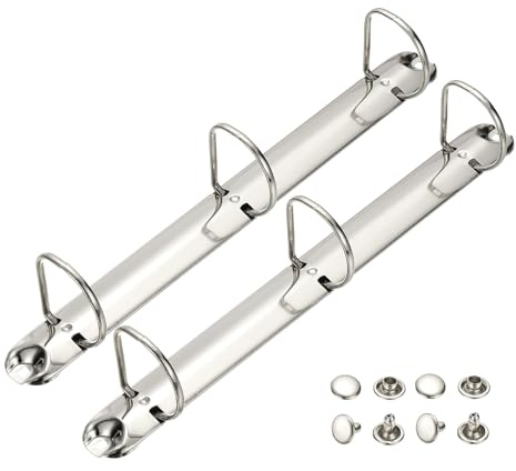 PATIKIL A4 3 hål ringpärmsmekanismer, 2 set 3,8 cm D-ring ersättningspärm planerare lösa bladbindande ryggar för arrangörer gör-det-själv fyllning papper förvaring mapp tillbehör, 26 mm silverton