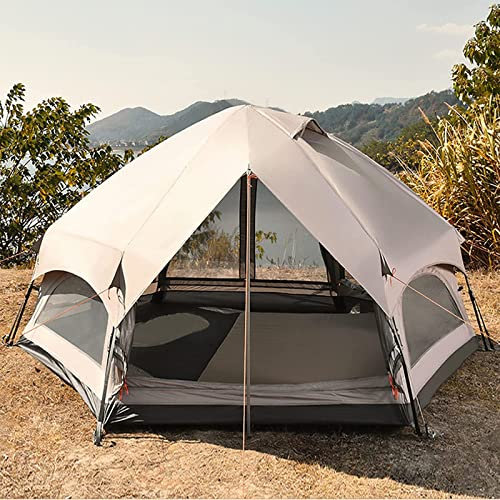 Großes Familien-Campingzelt für 6 und 8 Personen, mit doppellagigem Kuppeldesign und Pop-Up-Sonnenschutz, perfekt für Familien-Campingausflüge