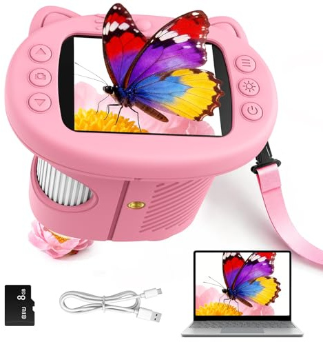 Yidoroye 2 in 1 Microscopio Digitale e Telescopio per Bambini, 1000x Zoom, Schermo da 2,4 Pollici, Schermo HD da 2 MP, 8 Luci LED - Un Regalo Perfetto per Bambini Dai 6 ai 12 Anni