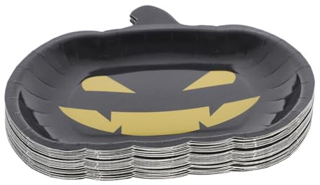 Ciieeo 30 piatti di carta a forma di per pallet, forniture per feste, decorazioni per Halloween, piatto per la cena del Ringraziamento, vassoio per caramelle, piatto decorativo per feste di