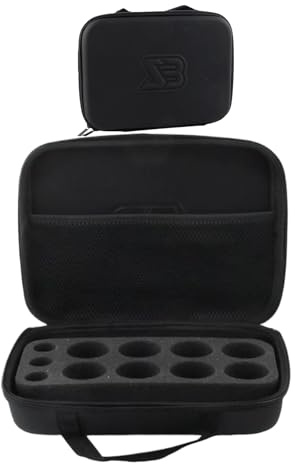 Valise à toupie - Ensemble de Combat de toupies, Support de poignées de Lanceur, boîte de Transport renforcée, présentoir de Collection, Compartiment de Jeu pour, Finition Noire de Grande capa