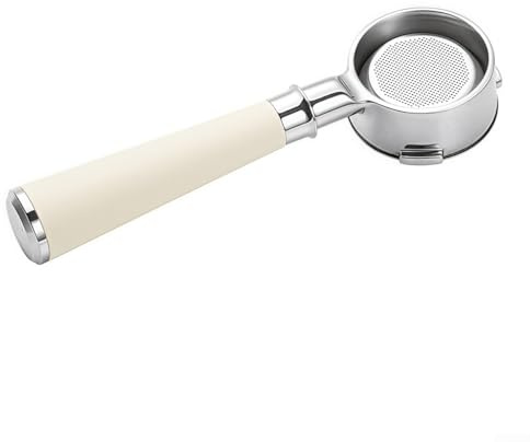 Portafilter sans fond à 3 oreilles 58 mm avec panier filtrant et poignée ergonomique compatible avec Barsetto 2S, V1, M5300S, EM7200 et KF5700 Co (blanc)