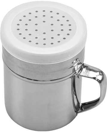 Spargitore in metallo – Saliera e pepe di qualità commerciale, filtro fine durevole, utensile da cucina lucido | Distributore sicuro multiuso per farina, spezie, barbecue, cucina