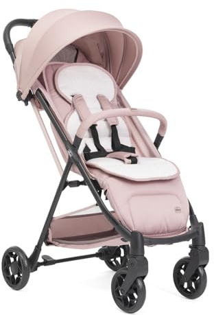 Chicco Passeggino Taormina, 0+ Mesi - 22 Kg, Passeggino Leggero con Chiusura Smart e Compatta, Capotte Estensibile con Trattamenti UV50+ e Antipioggia, Schienale Regolabile, Poggiagambe, Rosa