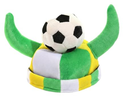 Generisch Soccer Football Hat, Football Horns Headwear, 8.66x8.26 Inches Cap with Breathable Build, Cloth Party Hat, Playful Style Cheering Gear, Cosplay Accessory for Fans and Bar