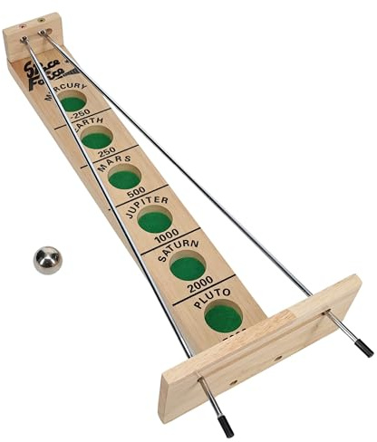 WE Games Shoot the Moon - Classic Solid Wood Rolling Ball Game for Family Fun & Skill Building, Enhances Social Skills, Patience & Perseverance